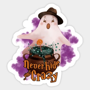 Crazy ghost Sticker